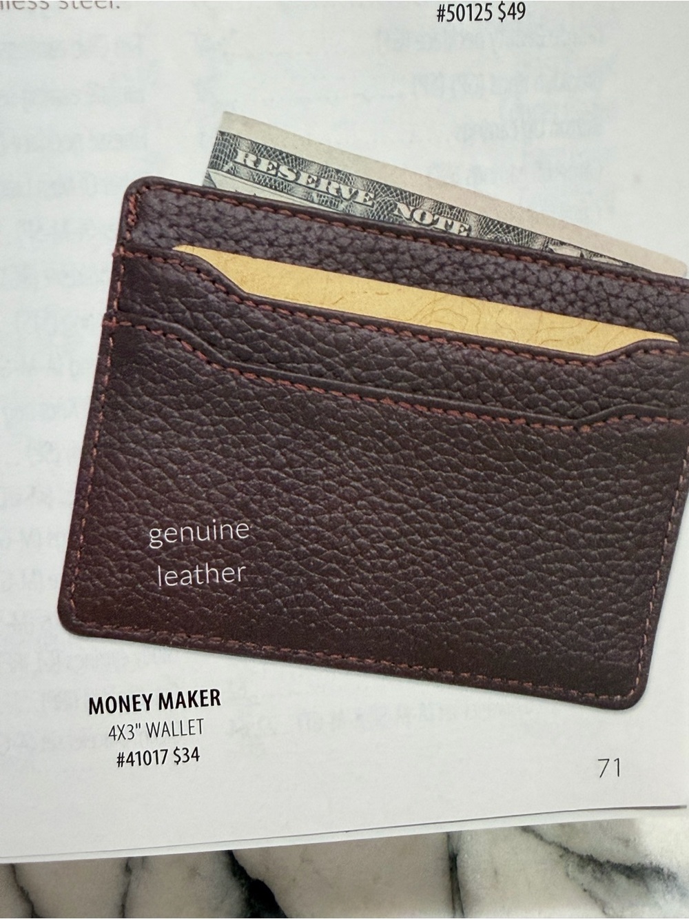 Premier Designs Genuine Leather wallet Credit Card Holder Brown NWT